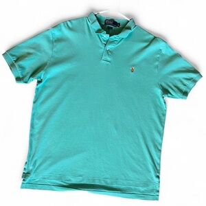 Polo by Ralph Lauren Men's Mint Green with Red Pony Polo Shirt. XL
